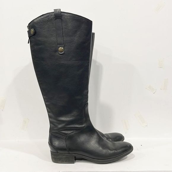 SAM EDELMAN Genuine Leather Wide Calf Penny2 Riding Boots Women’s Sz 8.5W Black - Picture 6 of 15